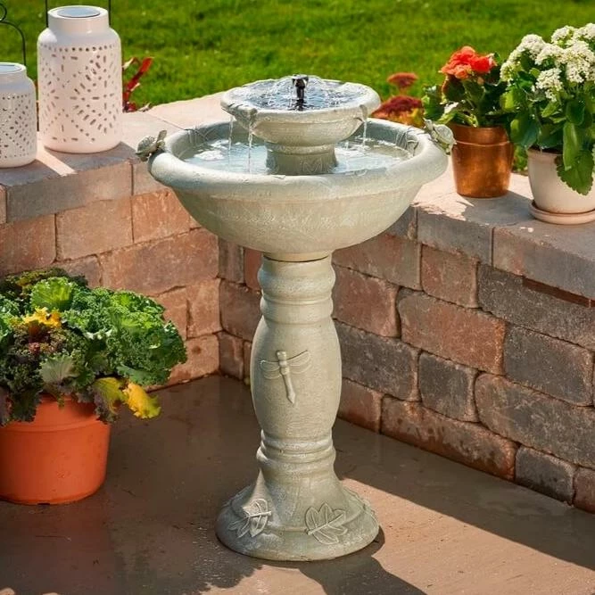 Smart Solar 2-Tier Solar Fountain Bird Bath- Country Gardens 3 Smart Solar 2-Tier Solar Fountain Bird Bath- Country Gardens
