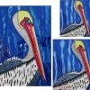 TileCraft Plaques, Stepping Stones & Wall Decor Ceramic Art Tiles-Set Of 3 Pelicans
