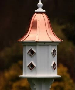 The Birdhouse Chick Copper Roof Dovecote Birdhouse 36x14- 8 Portals Copper Roof Birdhouses