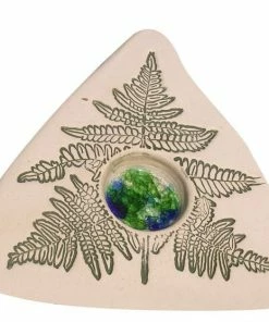 Amaranth Stoneware Butterfly Puddler Fern Design Butterflies