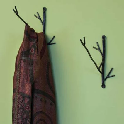 Ancient Graffiti Hand Forged Twig Wall Hook Set 3 Ancient Graffiti Hand Forged Twig Wall Hook Set