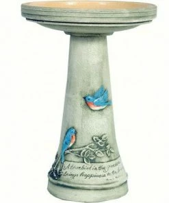 Burley Clay Bluebird Pedestal Birdbath-Locking Top Staked & Pedestal Bird Baths