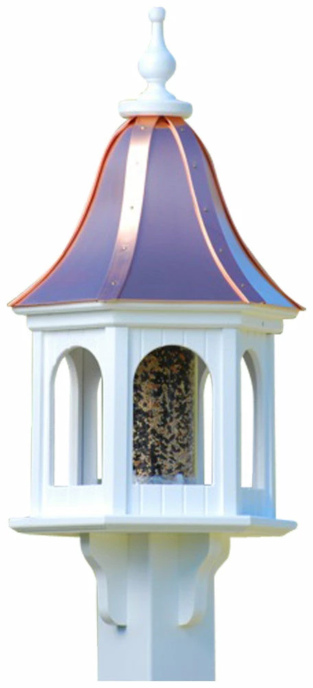 The Birdhouse Chick Copper Roof Bird Feeder Curved Slope - 28x12 Copper Roof Bird Feeders 5 The Birdhouse Chick Copper Roof Bird Feeder Curved Slope - 28x12 Copper Roof Bird Feeders