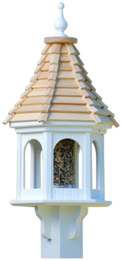 The Birdhouse Chick Vinyl Bird Feeders Gazebo Bird Feeder-Vinyl With Cypress Roof 12x28 4 The Birdhouse Chick Vinyl Bird Feeders Gazebo Bird Feeder-Vinyl With Cypress Roof 12x28
