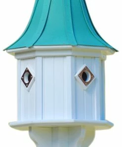The Birdhouse Chick Copper Roof Birdhouse 34x14 Ribbon Detail 4 Portals