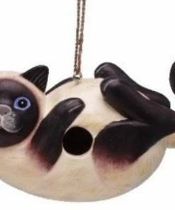 Bobbo Siamese Cat Wooden Birdhouse