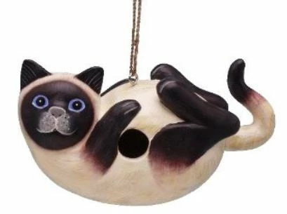 Bobbo Siamese Cat Wooden Birdhouse 3 Bobbo Siamese Cat Wooden Birdhouse