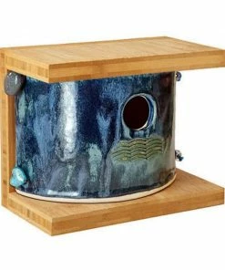 Amaranth Stoneware Unique Birdhouses Bamboo & Stoneware Mod Birdhouse