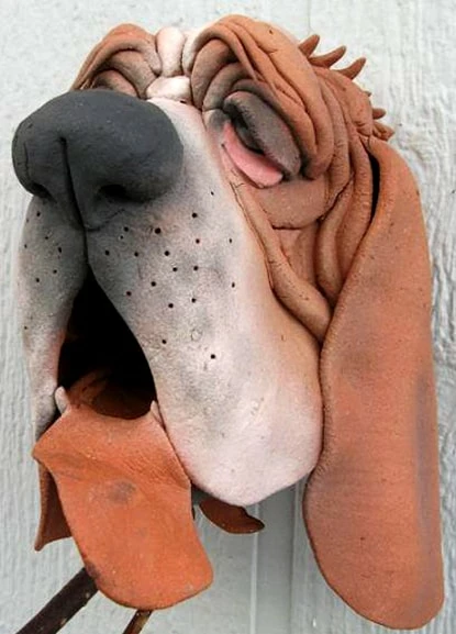 Doug Fey Unique Birdhouses Basset Hound Ceramic Birdhouse 3 Doug Fey Unique Birdhouses Basset Hound Ceramic Birdhouse
