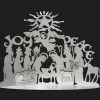 Cricket Forge Standing Nativity- Brushed Aluminum 24x17