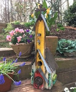 The Birdhouse Chick Unique Birdhouses Rustic Church Birdhouses- Medium