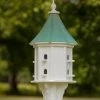 The Birdhouse Chick Copper Roof Dovecote Birdhouse 36x14 Slope- 8 Perches Copper Roof Birdhouses