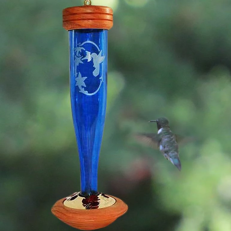 Songbird Essentials Hummingbird Feeders Crystal Etched Hummingbird Feeder- Clear Or Cobalt 3 Songbird Essentials Hummingbird Feeders Crystal Etched Hummingbird Feeder- Clear Or Cobalt