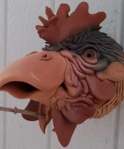 Doug Fey Unique Birdhouses Ceramic Rooster Birdhouse