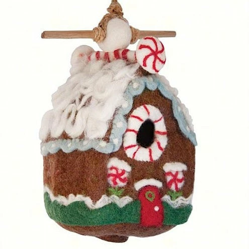 Dzi Handmade Designs Felted Wool Gingerbread Chalet Unique Birdhouses 3 Dzi Handmade Designs Felted Wool Gingerbread Chalet Unique Birdhouses