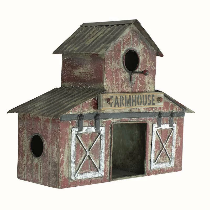 The Birdhouse Chick Farmhouse Barn Birdhouse- 3 Nest 3 The Birdhouse Chick Farmhouse Barn Birdhouse- 3 Nest
