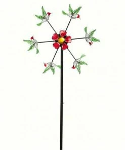 Evergreen Enetrprises Garden Stakes & Whirligigs Hummingbirds Solar Kinetic Garden Spinner