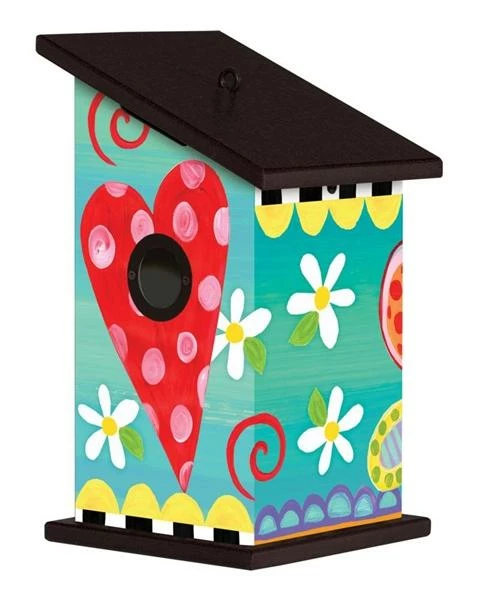 Studio M Folk Garden Vinyl Birdhouse 3 Studio M Folk Garden Vinyl Birdhouse