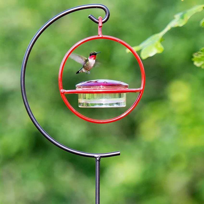 Couronne Red Orb With Perch Hummingbird Feeder 4 Couronne Red Orb With Perch Hummingbird Feeder