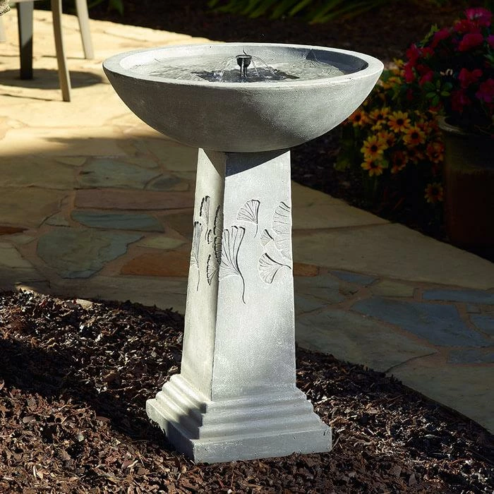 Smart Solar Staked & Pedestal Bird Baths Ginko Tall Solar Bird Bath 3 Smart Solar Staked & Pedestal Bird Baths Ginko Tall Solar Bird Bath