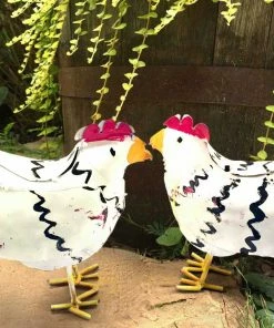 The Birdhouse Chick The Hens- Metal Yard Art