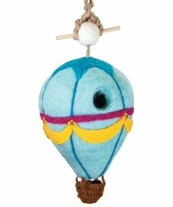 DZI Handmade Designs Felted Wool Birdhouse-Hot Air Balloon Unique Birdhouses