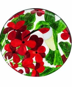 Evergreen Enetrprises Hummingbird Glass Bird Bath- Optional Bubbler Staked & Pedestal Bird Baths