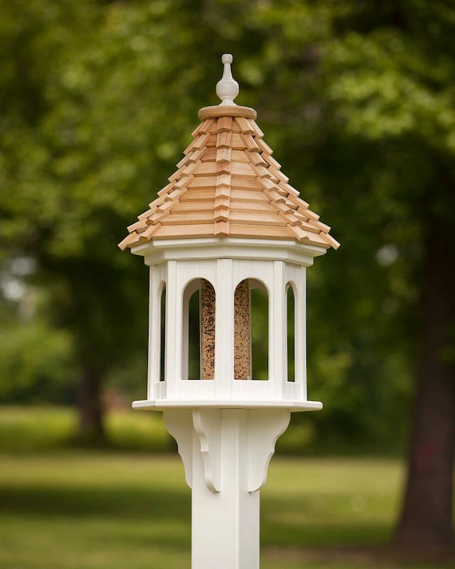 The Birdhouse Chick Vinyl Bird Feeders Large Gazebo Bird Feeder-Vinyl With Cypress Roof 14x36 3 The Birdhouse Chick Vinyl Bird Feeders Large Gazebo Bird Feeder-Vinyl With Cypress Roof 14x36