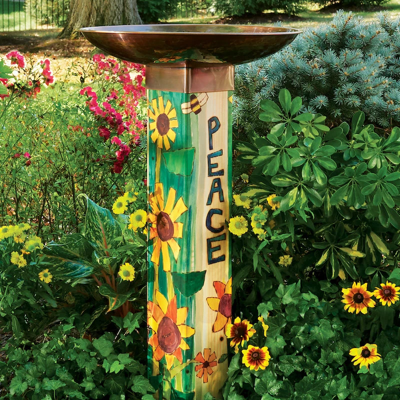 Studio M Peace Pedestal Bird Bath- Retired Design Staked & Pedestal Bird Baths 5 Studio M Peace Pedestal Bird Bath- Retired Design Staked & Pedestal Bird Baths