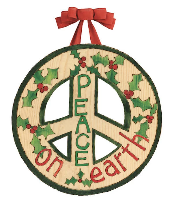 Studio M Peace On Earth Door Hanger- Vinyl/PVC 3 Studio M Peace On Earth Door Hanger- Vinyl/PVC