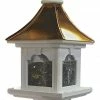 The Birdhouse Chick Copper Roof Bird Feeder Large Capacity With Post Mount