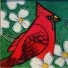 TileCraft Plaques, Stepping Stones & Wall Decor Ceramic Art Tiles-Cardinals Set/2