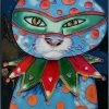 TileCraft Plaques, Stepping Stones & Wall Decor Mardi Gras Cat Art Tile 8x12 1 TileCraft Plaques, Stepping Stones & Wall Decor Mardi Gras Cat Art Tile 8x12