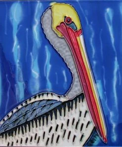 TileCraft Plaques, Stepping Stones & Wall Decor Ceramic Art Tiles-Set Of 3 Pelicans