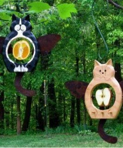 The Birdhouse Chick Unique Bird Feeders Angel Cats Fruit & Suet Feeder With Suet