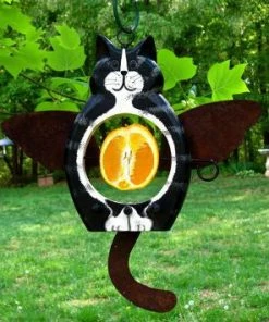 The Birdhouse Chick Unique Bird Feeders Angel Cats Fruit & Suet Feeder With Suet