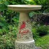 Burley Clay Cardinal Bird Bath With Locking Top Staked & Pedestal Bird Baths 1 Burley Clay Cardinal Bird Bath With Locking Top Staked & Pedestal Bird Baths