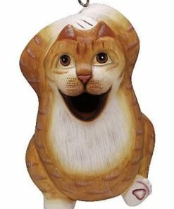 Bobbo Chillin' Orange Tabby Wood Birdhouse