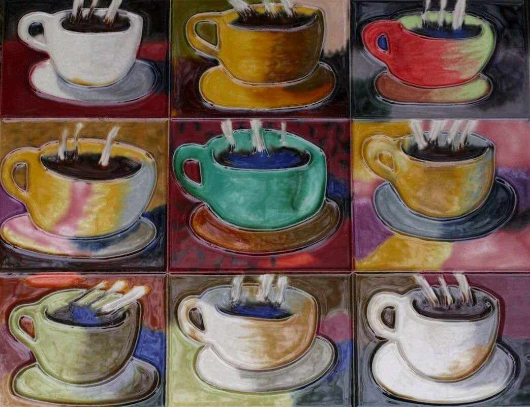 TileCraft Plaques, Stepping Stones & Wall Decor Coffee Cup Decorative Tile 11x14 3 TileCraft Plaques, Stepping Stones & Wall Decor Coffee Cup Decorative Tile 11x14