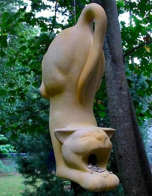 The Birdhouse Chick Cool Kat Stoneware Bird Feeder Unique Bird Feeders 3 The Birdhouse Chick Cool Kat Stoneware Bird Feeder Unique Bird Feeders