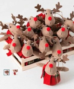 Sullivans Holiday 12 Reindeer Ornaments In Wood Crate