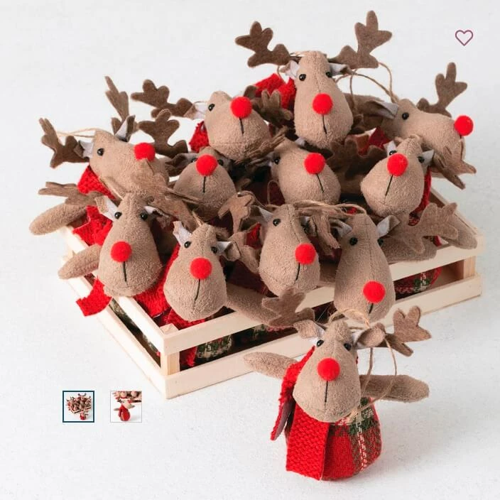 Sullivans Holiday 12 Reindeer Ornaments In Wood Crate 4 Sullivans Holiday 12 Reindeer Ornaments In Wood Crate