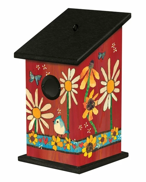 Studio M Unique Birdhouses Daisies And Sunflowers Vinyl Birdhouse 3 Studio M Unique Birdhouses Daisies And Sunflowers Vinyl Birdhouse