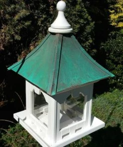 The Birdhouse Chick Copper Roof Bird Feeder With Large Capacity - Hanging