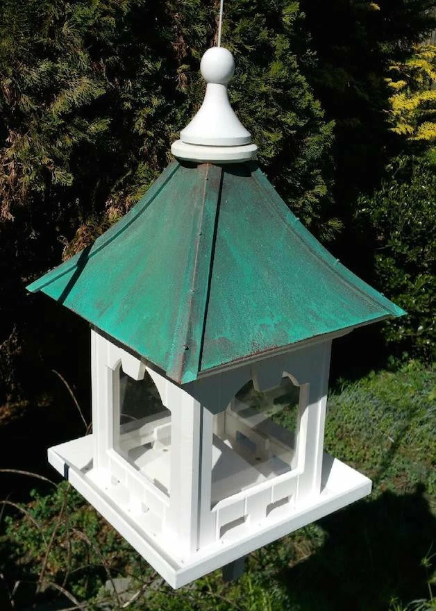 The Birdhouse Chick Copper Roof Bird Feeder With Large Capacity - Hanging 4 The Birdhouse Chick Copper Roof Bird Feeder With Large Capacity - Hanging