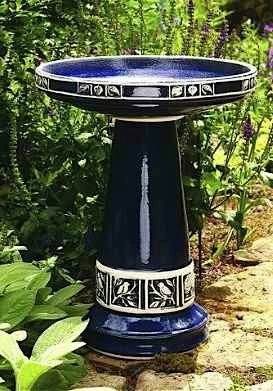 Burley Clay Zanesville Bird Bath With Locking Top- 2 Colors 3 Burley Clay Zanesville Bird Bath With Locking Top- 2 Colors
