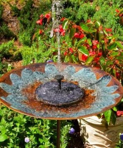 The Birdhouse Chick Staked & Pedestal Bird Baths Brass Leaves Solar Bubbler Bird Bath 10 The Birdhouse Chick Staked & Pedestal Bird Baths Brass Leaves Solar Bubbler Bird Bath