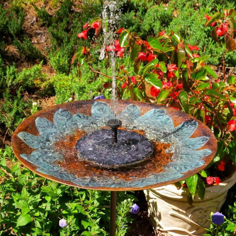 The Birdhouse Chick Staked & Pedestal Bird Baths Brass Leaves Solar Bubbler Bird Bath 5 The Birdhouse Chick Staked & Pedestal Bird Baths Brass Leaves Solar Bubbler Bird Bath