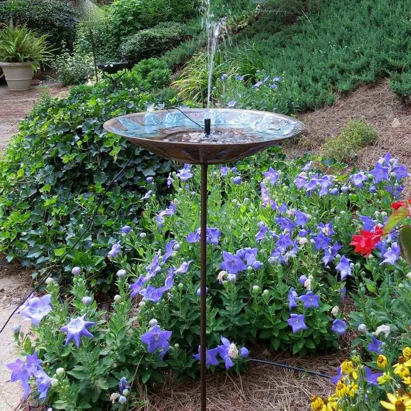 The Birdhouse Chick Staked & Pedestal Bird Baths Brass Leaves Solar Bubbler Bird Bath 4 The Birdhouse Chick Staked & Pedestal Bird Baths Brass Leaves Solar Bubbler Bird Bath