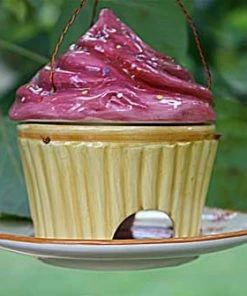 Popular Ceramic Cupcake Bird Feeder